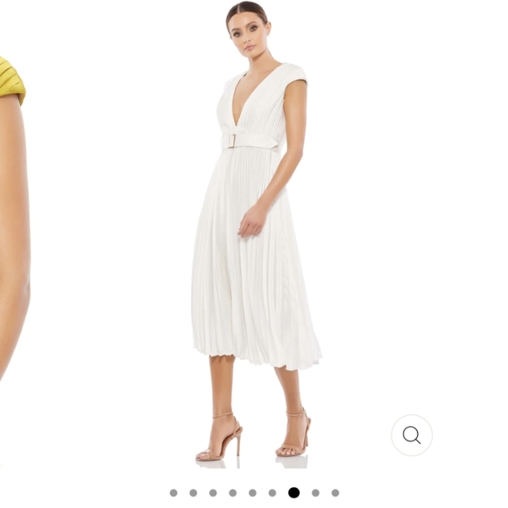 Ieena for Mac Duggal Belted Cap Sleeve A Line/ or Maternity Wedding Dress